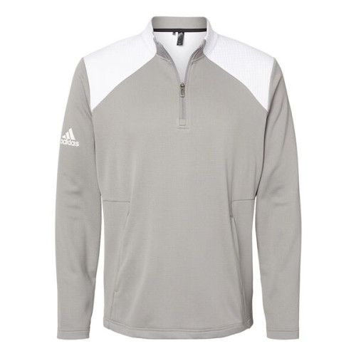 Adidas Men's Textured Mixed Media Quarter-Zip Pullover