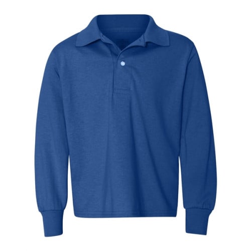 JERZEES SpotShield™ Youth Long Sleeve Polo