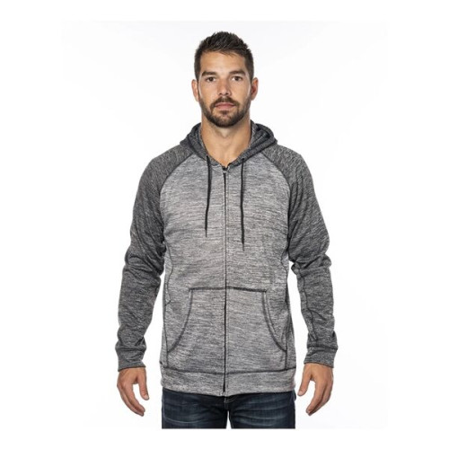 Burnside Men's Performance Raglan Full-Zip Sweatshirt
