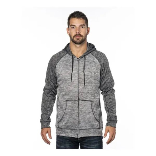 Burnside Men's Performance Raglan Full-Zip Sweatshirt