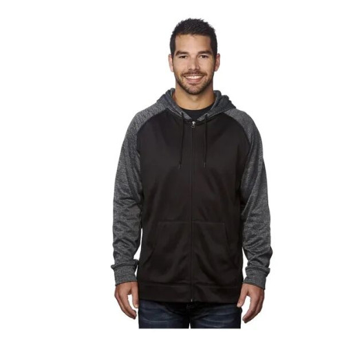 Burnside Men's Performance Raglan Full-Zip Sweatshirt