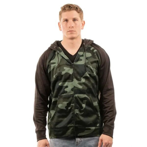 Burnside Men's Performance Raglan Full-Zip Sweatshirt