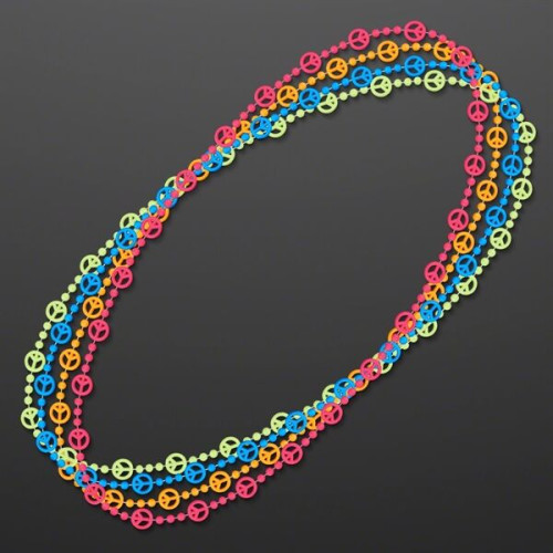 Peace Sign Bead Necklaces (NON-LIGHT UP)