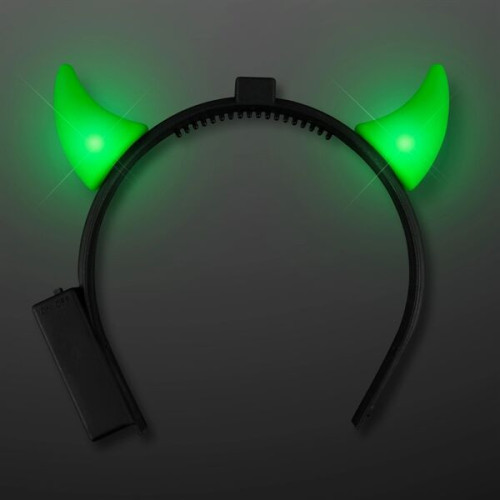 Light Up Green Devil Horns