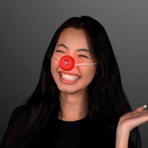 Light Up Red Clown Nose with Blinking LEDs