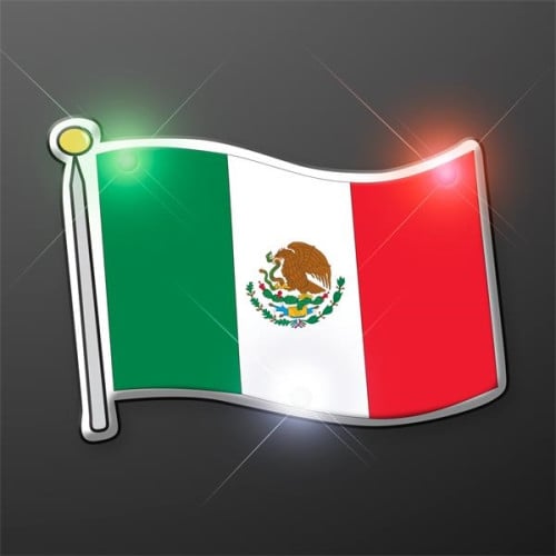 Mexican flag flashing pin blinkies