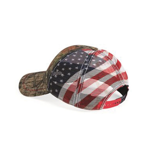Outdoor Cap Camo with American Flag Mesh Back Cap