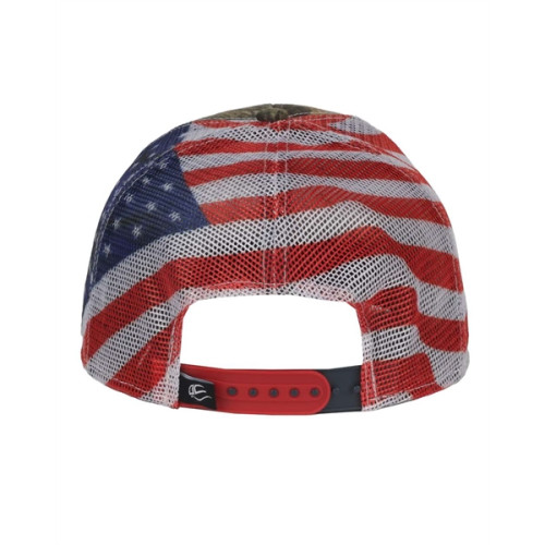 Outdoor Cap Camo with American Flag Mesh Back Cap