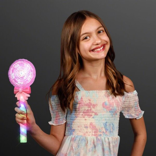 11.8" Deluxe Light Up Spinning Lollipop Wand