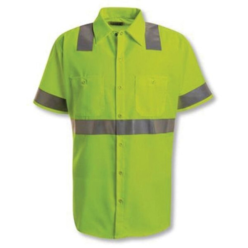 Red Kap Men's High Visibility Safety Short Sleeve Work Shirt