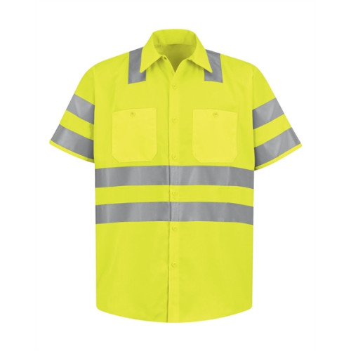 Red Kap Men's High Visibility Safety Short Sleeve Work Shirt