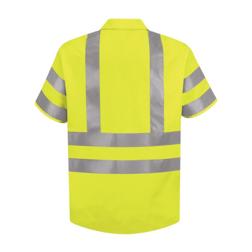 Red Kap Men's High Visibility Safety Short Sleeve Work Shirt
