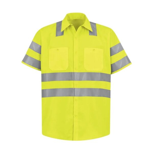 Red Kap Men's High Visibility Safety Short Sleeve Work Shirt