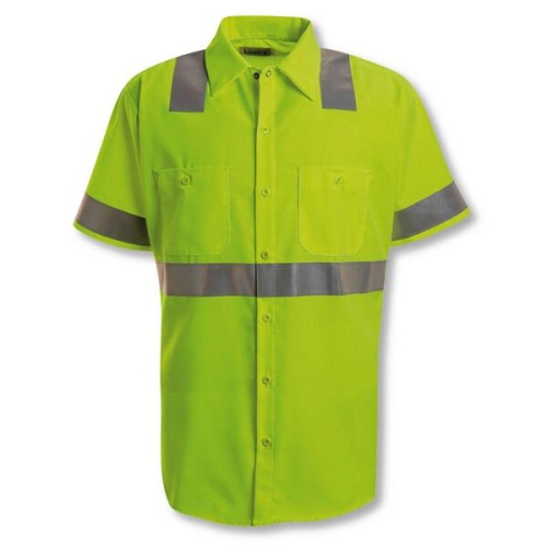 Red Kap Men's High Visibility Safety Short Sleeve Work Shirt
