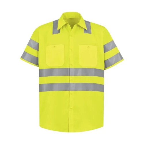 Red Kap Men's High Visibility Safety Short Sleeve Work Shirt