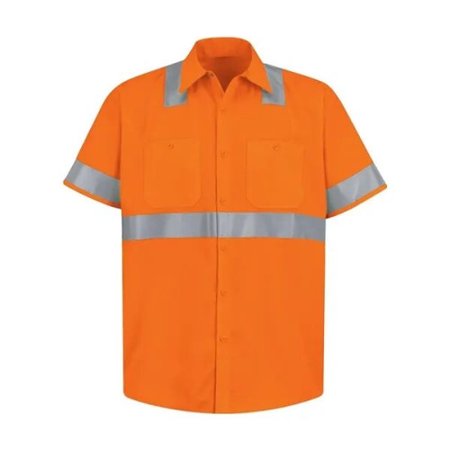 Red Kap Men's High Visibility Safety Short Sleeve Work Shirt