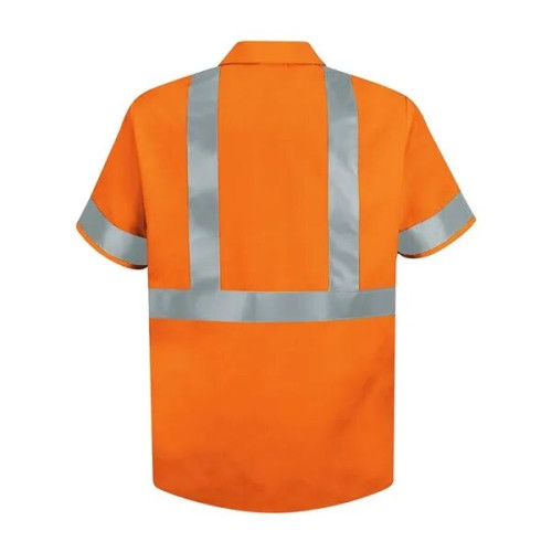Red Kap Men's High Visibility Safety Short Sleeve Work Shirt