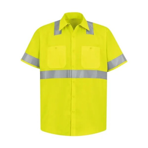 Red Kap Men's High Visibility Safety Short Sleeve Work Shirt