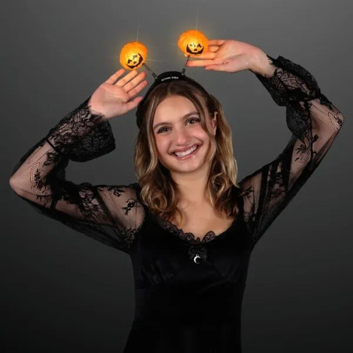 Light up pumpkin head bopper