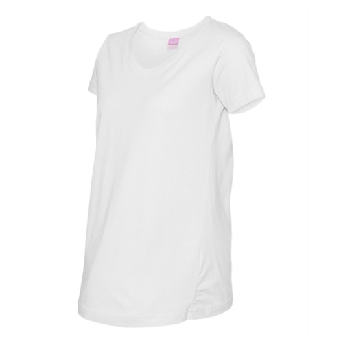 LAT Women's Maternity Scoop Neck Fine Jersey Tee