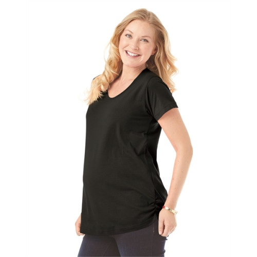 LAT Women's Maternity Scoop Neck Fine Jersey Tee