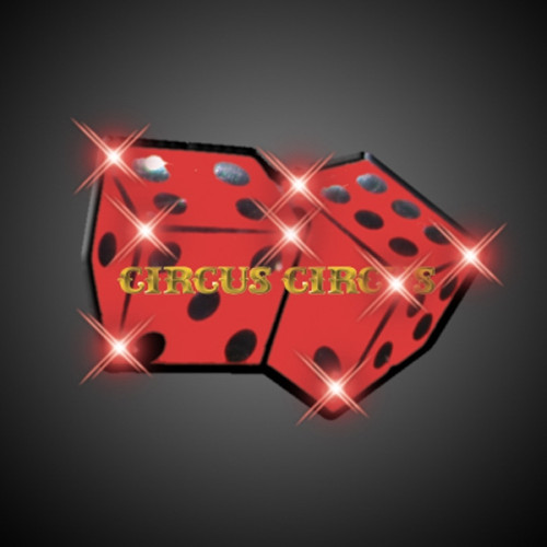 Flashing Dice LED Pin Blinkies