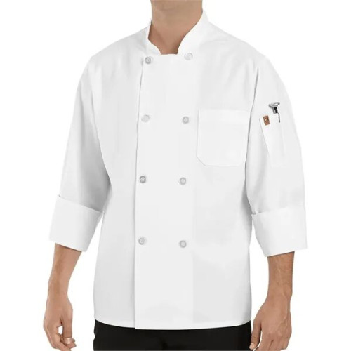 Chef Designs Eight Pearl Button Chef Coat with Thermomete...