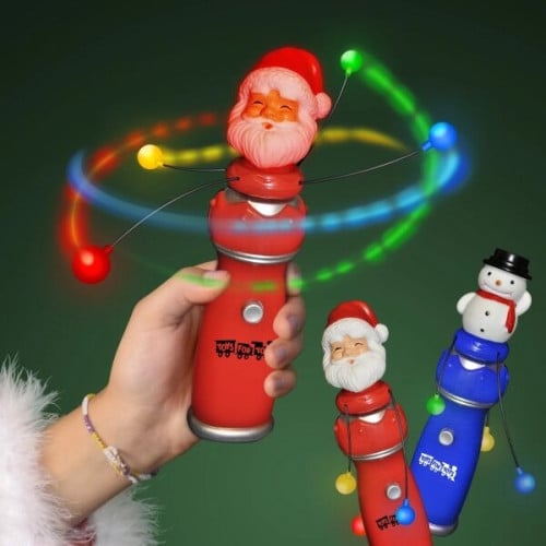 Orbiting LEDs Spinning Christmas Toy Wands