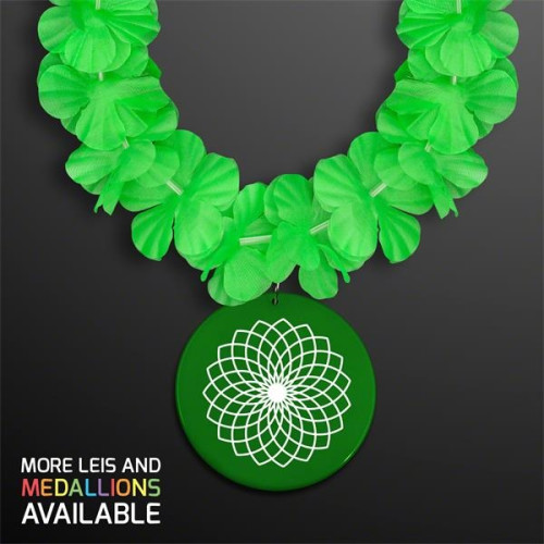 Neon Assorted Hawaiian Leis with Medallion (Non-Light Up)