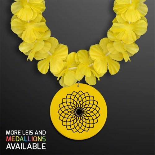 Neon Assorted Hawaiian Leis with Medallion (Non-Light Up)