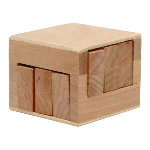 Wooden Sliding Cube Puzzle