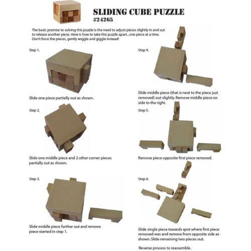 Wooden Sliding Cube Puzzle