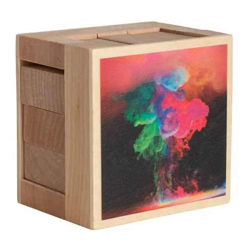 Wooden Sliding Cube Puzzle