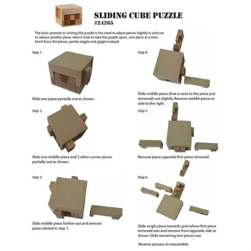 Wooden Sliding Cube Puzzle