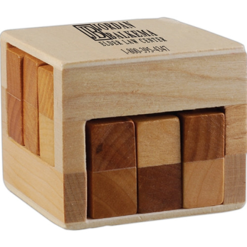 Wooden Sliding Cube Puzzle