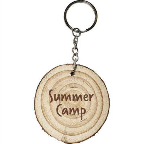 Natural Wood with Rings Keyring