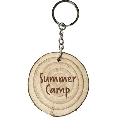 Natural Wood with Rings Keyring