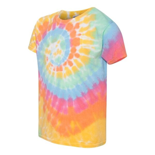 Dyenomite Youth Rainbow Cut-Spiral Tie-Dyed T-Shirt
