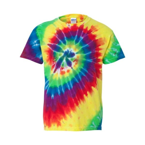 Dyenomite Youth Rainbow Cut-Spiral Tie-Dyed T-Shirt