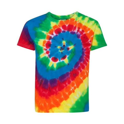 Dyenomite Youth Rainbow Cut-Spiral Tie-Dyed T-Shirt