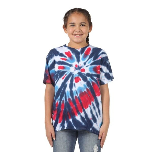 Dyenomite Youth Rainbow Cut-Spiral Tie-Dyed T-Shirt