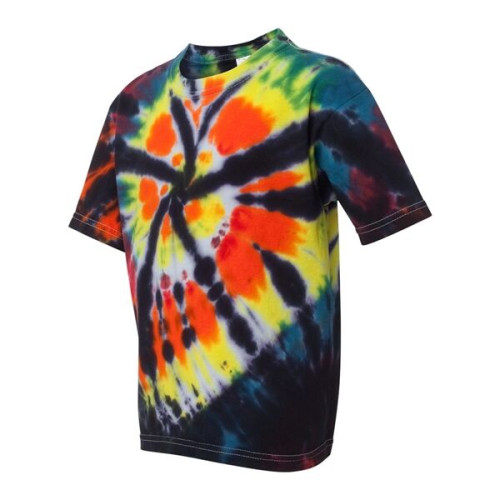 Dyenomite Youth Rainbow Cut-Spiral Tie-Dyed T-Shirt