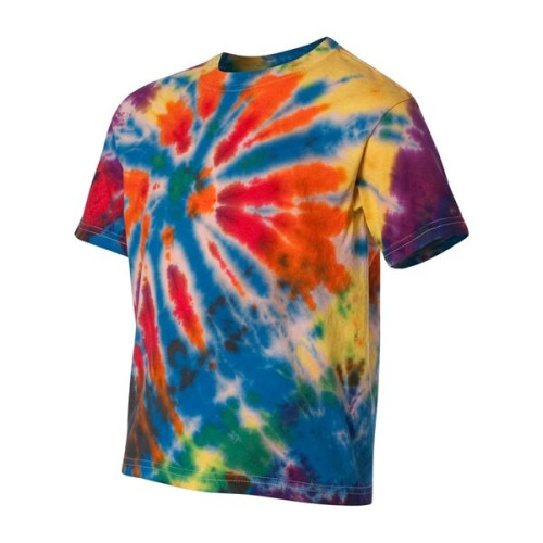 Dyenomite Youth Rainbow Cut-Spiral Tie-Dyed T-Shirt