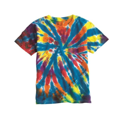 Dyenomite Youth Rainbow Cut-Spiral Tie-Dyed T-Shirt