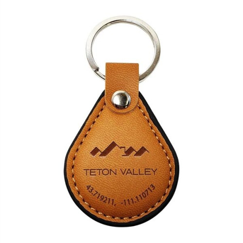 Faux Leather Keyring Teardrop