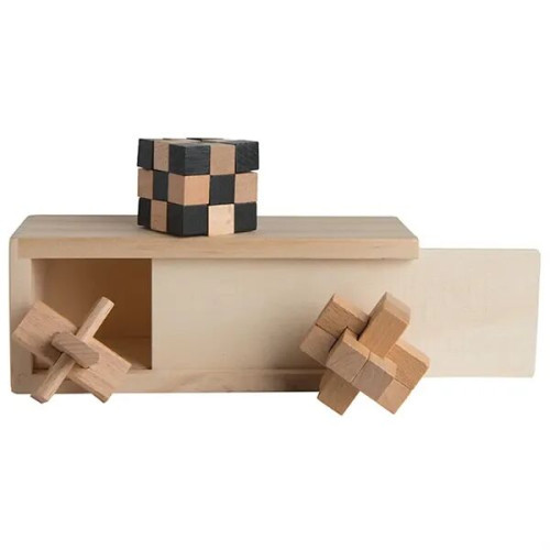 New 3-in-1 Wooden Puzzle Boxed Set