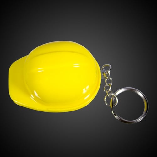 Yellow Plastic Construction Hat Bottle Opener Key Chain