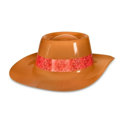Brown Plastic Cowboy Hat