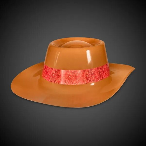 Brown Plastic Cowboy Hat