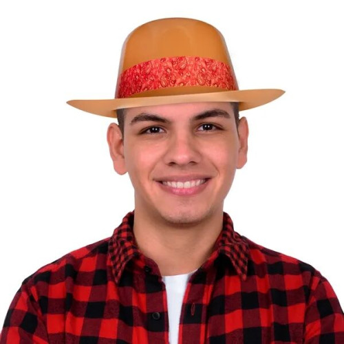 Brown Plastic Cowboy Hat